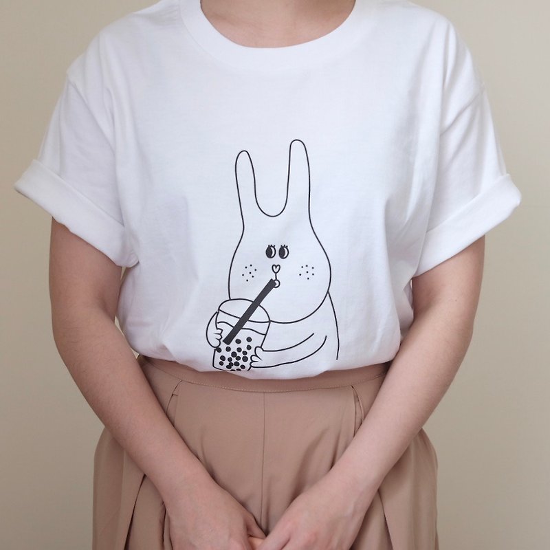 【安心出貨】Bobalover 雙面短袖T恤 (中性版) - T 恤 - 棉．麻 白色