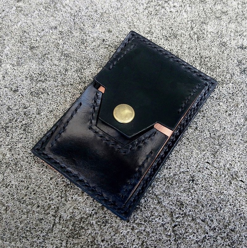 Ya-Card Coin Purse Black Model - กระเป๋าใส่เหรียญ - หนังแท้ สีดำ
