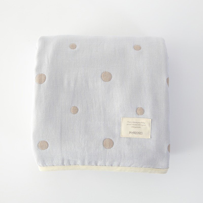 MARURU Five-layer gauze baby blanket  (S) Baby blue (Made in Japan) - Bedding - Cotton & Hemp Blue