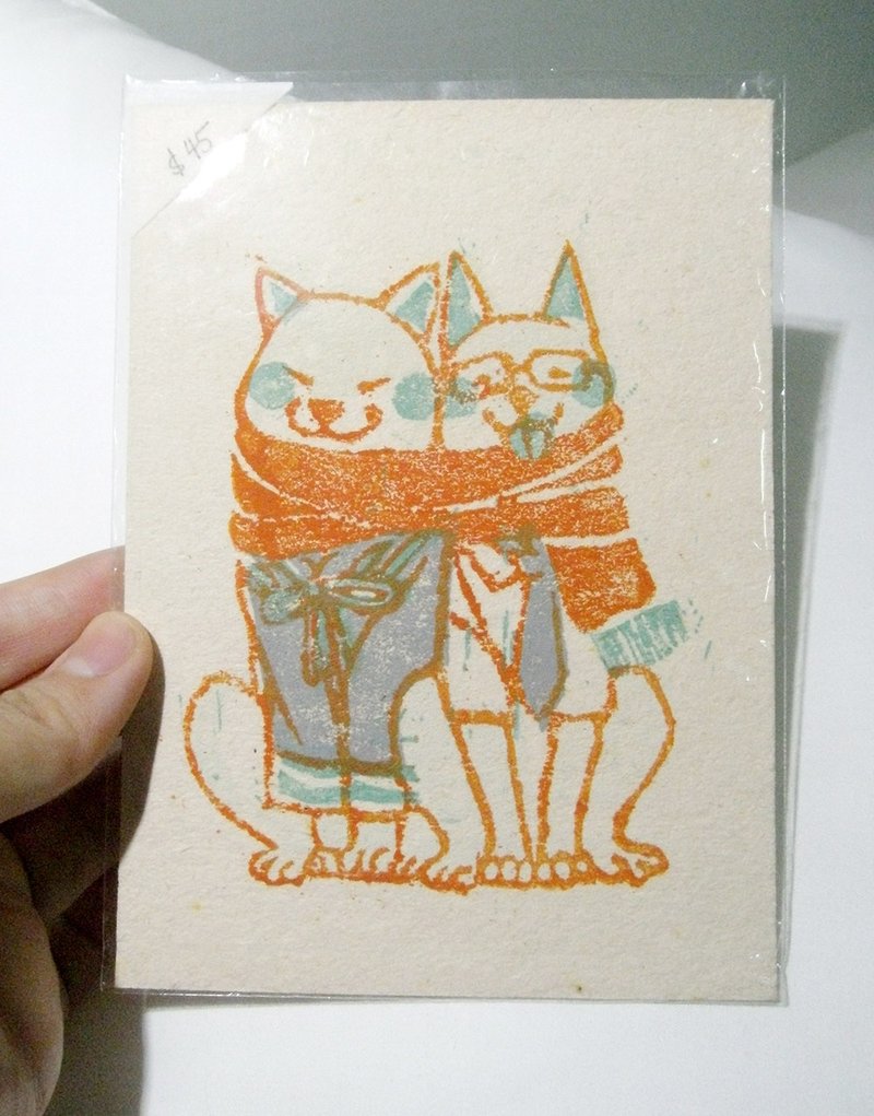 Hand-printed / 2018 Year of the dog cards - การ์ด/โปสการ์ด - กระดาษ 