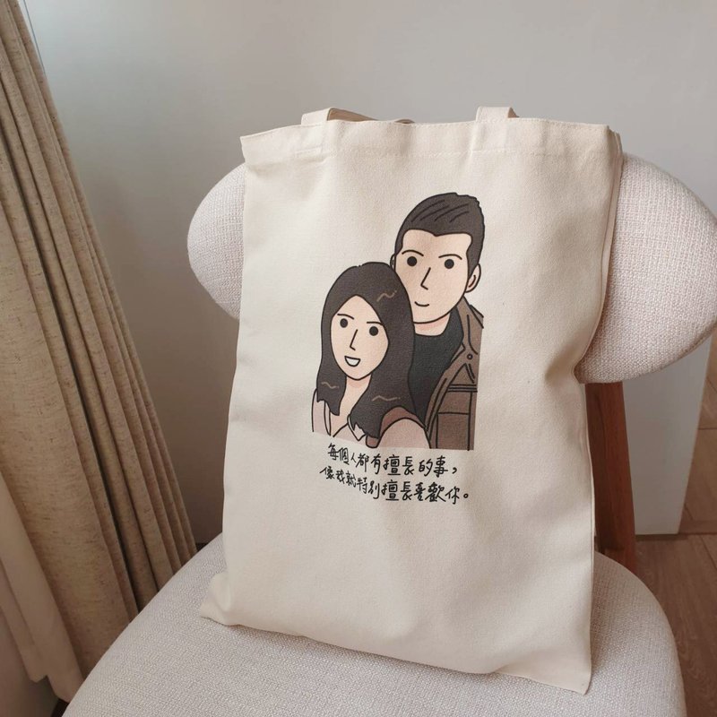 [Customized] Similar color painting/canvas bag customization - ภาพวาดบุคคล - ผ้าฝ้าย/ผ้าลินิน หลากหลายสี