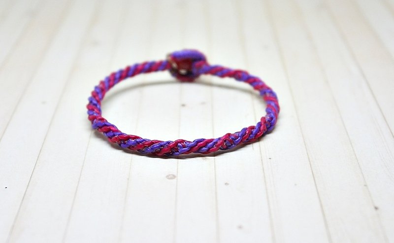 Hand-knitted silk Wax thread X natural stone_purple dream // You can choose your own color // - สร้อยข้อมือ - ขี้ผึ้ง สีม่วง