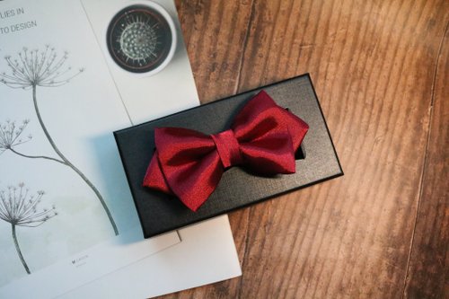 小可愛和小領帶 紅色真絲婚禮宴會領結帥氣新郎設計Bow tie