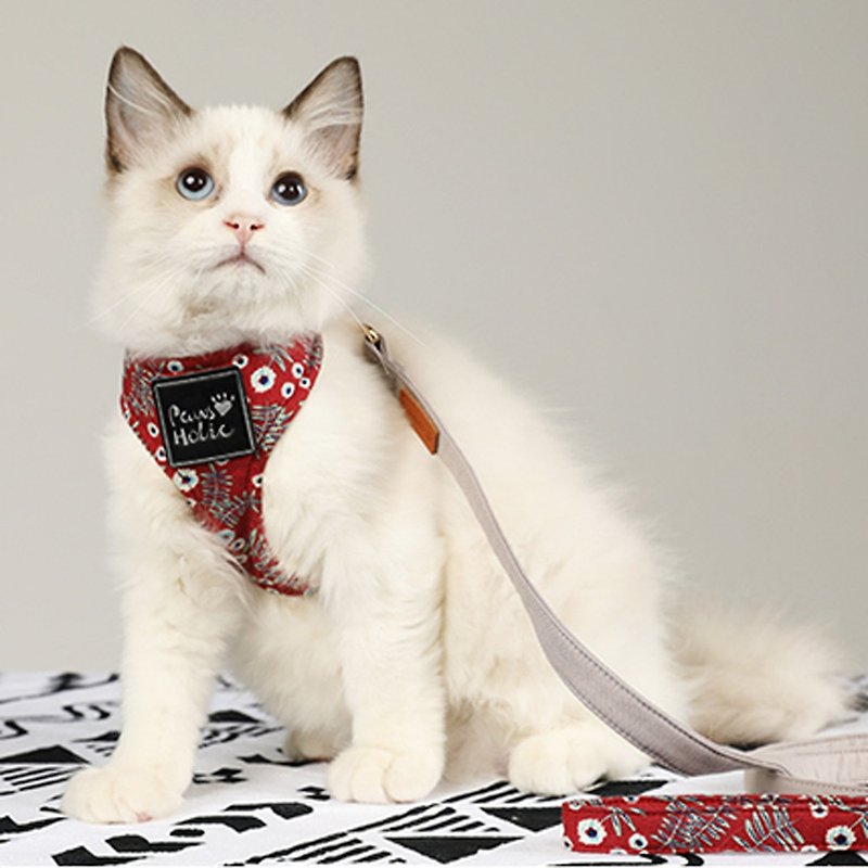 Cotton skin-friendly/surround design/not easy to break away | Cat Harness-Little Pomegranate Pawsholic Claw Fan - Collars & Leashes - Other Materials 