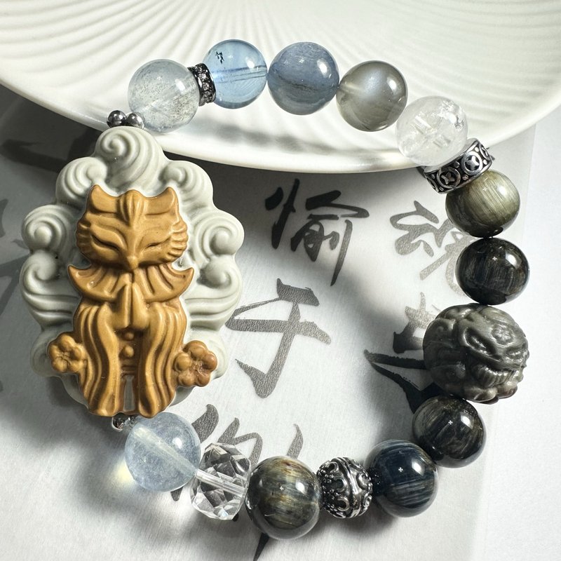 【喵德雷】姻緣仙人 I 松花石 l 夢幻虎眼 l 戈壁瑪瑙 - 手鍊/手環 - 水晶 