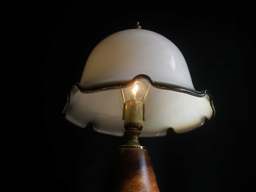 老時光OLD-TIME Vintage & Classic & Deco 【老時光 OLD-TIME】早期西班牙製厚重大理石玻璃桌燈