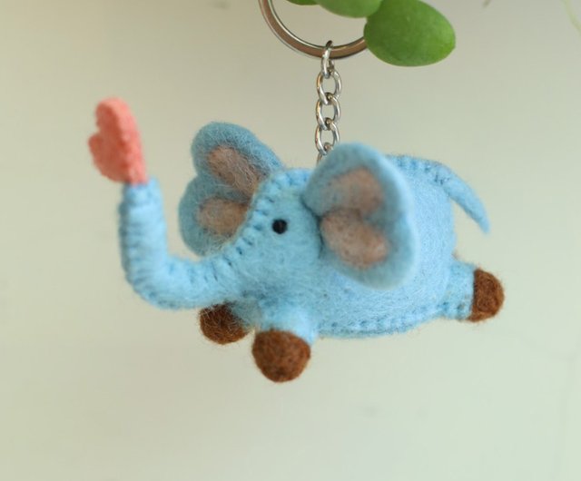 ウールはシープマウンテンウールフェルトキーホルダーラブダンボ