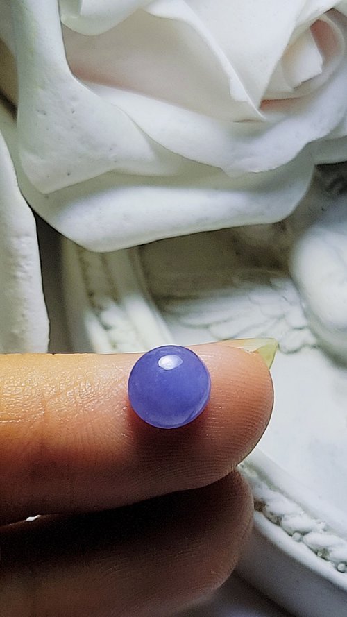 Luien路安翡翠 |貴氣爆棚|冰玻濃茄紫蛋面7.6mm裸石單顆
