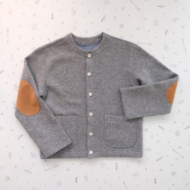 Reversible wool knit cardigan in moku gray and chick blue - สเวตเตอร์ผู้หญิง - ขนแกะ 