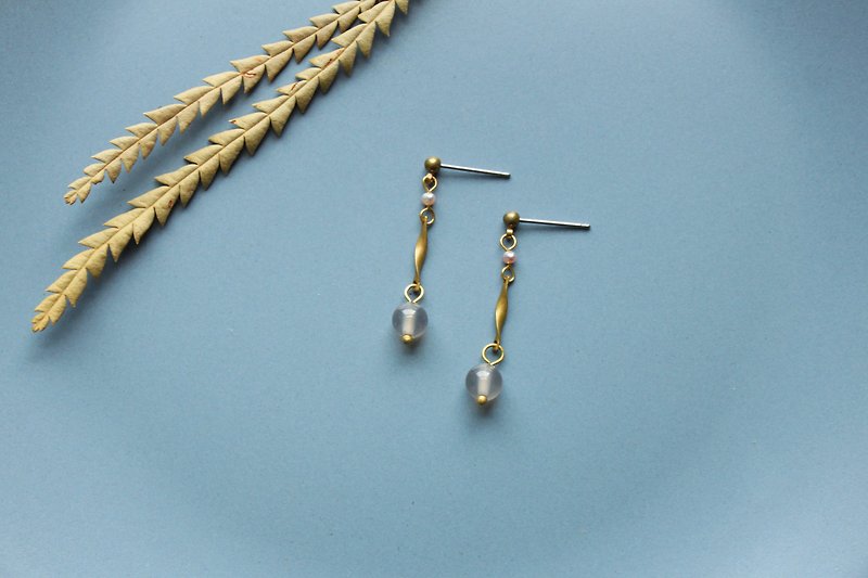Tearful - earring  clip-on earring - Earrings & Clip-ons - Copper & Brass Gray