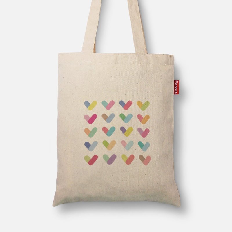 Heart Party - Painted canvas bag - Messenger Bags & Sling Bags - Cotton & Hemp White