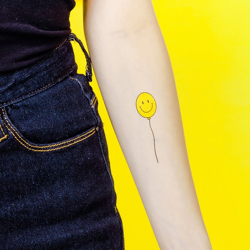 Surprise Tattoos / 微笑氣球 刺青 紋身貼紙 - 紋身貼紙/刺青貼紙 - 紙 黃色