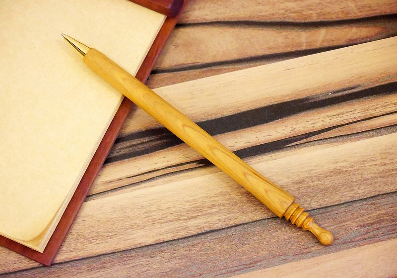 Wooden ball pen - ปากกา - ไม้ สีเหลือง