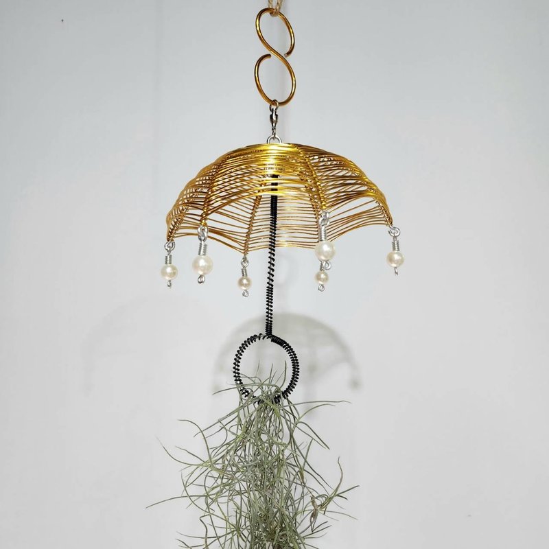 立體雨傘 鋁線裝飾品 空鳳架 空鳳花架 園藝 (不含空氣鳳梨) - 盆栽/植栽 - 鋁合金 