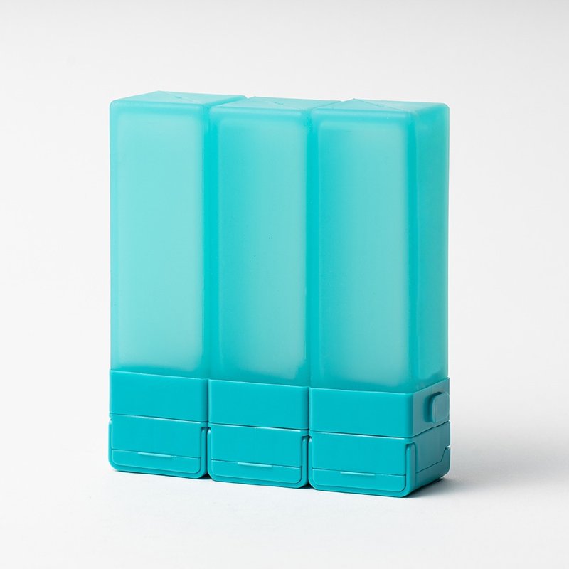 Suzzi 積木旅行分裝瓶 海洋藍綠L 100ml-三件旅行組 - 居家收納/收納盒/儲物盒 - 矽膠 綠色