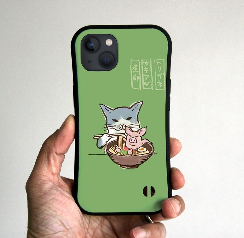 グリップiPhoneケース　とんこつラーメン　グリーン - 手機殼/手機套 - 塑膠 綠色