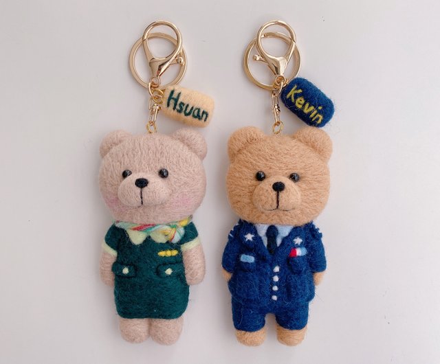 Customized order- Bear clothing uniform style wool felt