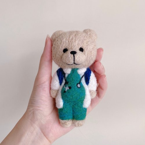 クマ型フェルトキーホルダー 楽天市場】スターターセット付き クロワッサンを持ったシロクマの