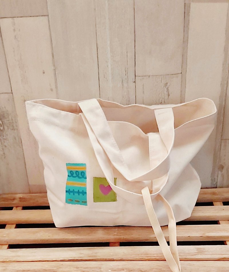 [Pure hand-painted] Small-capacity eco-friendly shopping bag | Small bag | - Messenger Bags & Sling Bags - Other Materials Multicolor