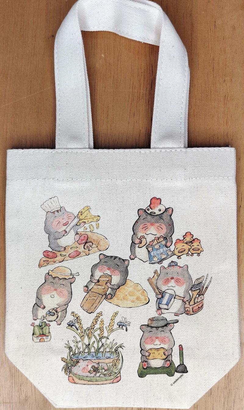 Drink bag/canvas bag/reusable bag/carrying bag/shoulder bag hamster (can hold hand-held drinks) - กระเป๋าถือ - วัสดุอื่นๆ หลากหลายสี