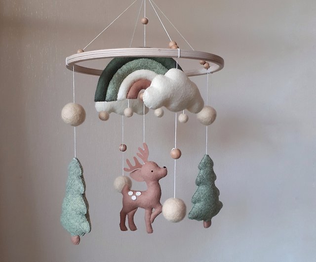 Woodland Baby Mobile Felt Mobile Baby Toy Forest Mobile -  New