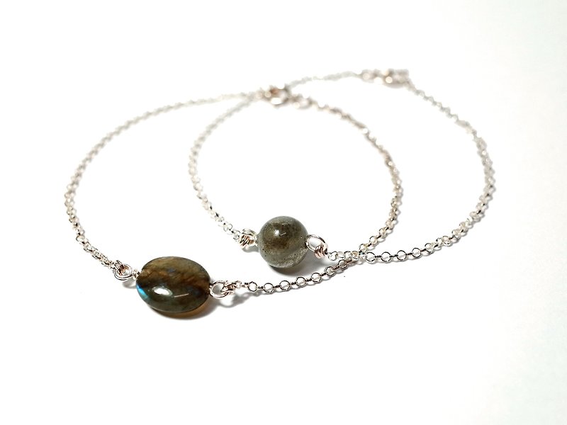 Silver925 Bracelet , Labradorite (one) - Bracelets - Gemstone Green
