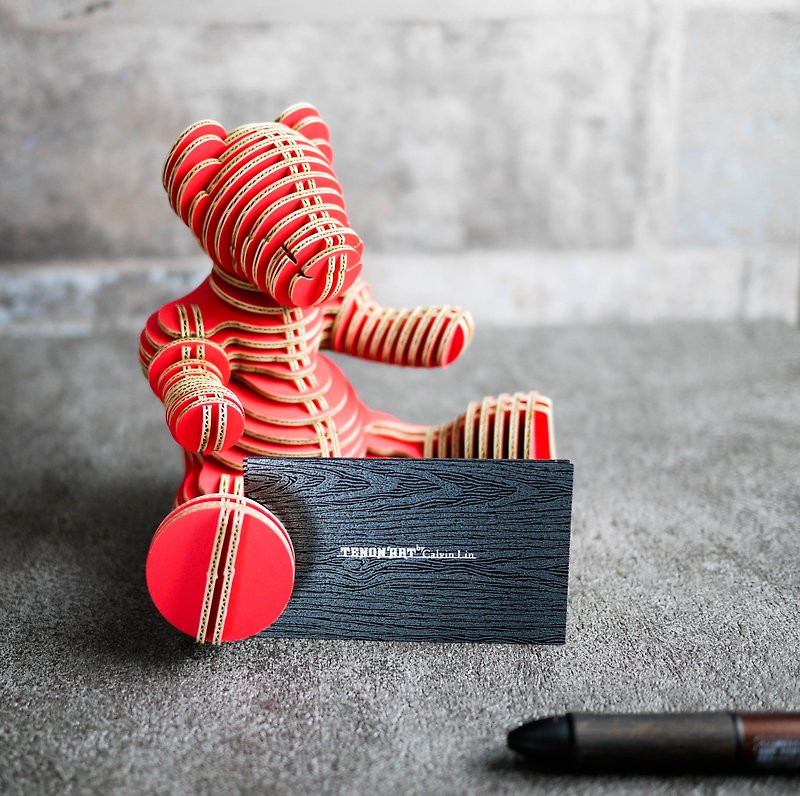 Everyday Bear 3D Handmade DIY Home Decoration Red - ตุ๊กตา - กระดาษ สีแดง