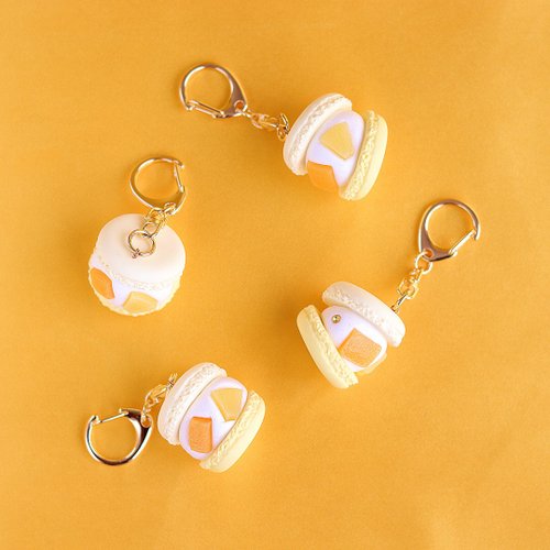 猫　マカロン　フェイクスイーツ　キーホルダー　グリーン　シェイカーキーホルダー 8ec0aa0a0f39158610f25af5d2375a
