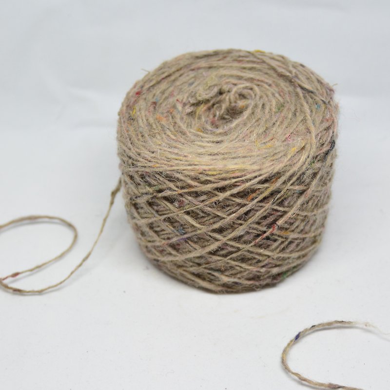 手捻羊毛混麻線-原色 彩色斑點-公平貿易 - 編織/羊毛氈/布藝 - 羊毛 灰色