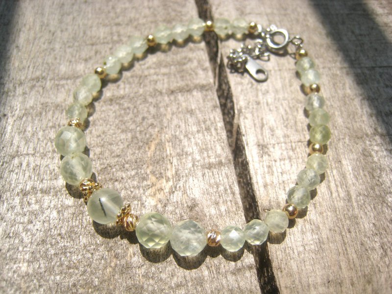 [Grape Stone Bracelet] Spring Smoky Willow Crystal Bracelet - Bracelets - Crystal Green