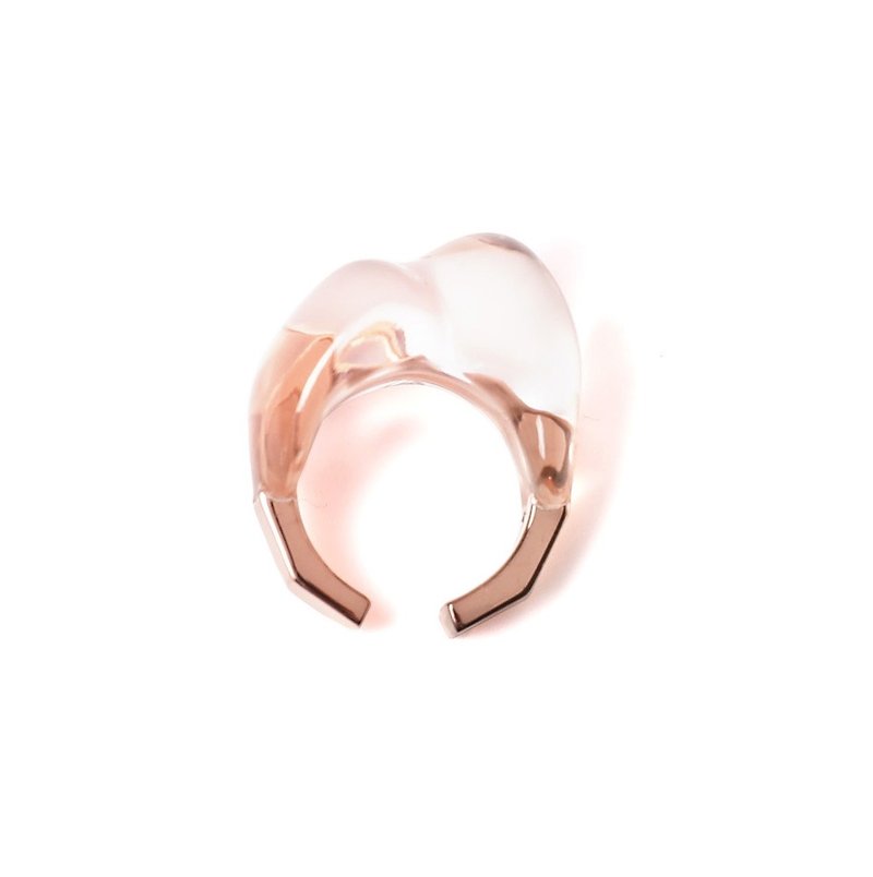 OBSCURE Rose Gold Irregular Transparent Ring - แหวนทั่วไป - โลหะ สีทอง