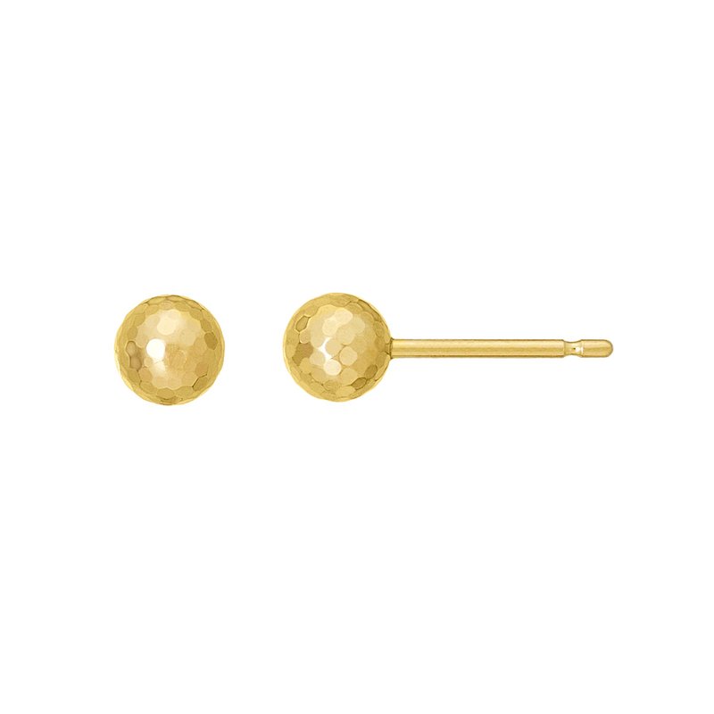 【Second Earrings】 18K 黃金鏡面球形耳環 (5mm) - 耳環/耳夾/耳骨夾 - 貴金屬 