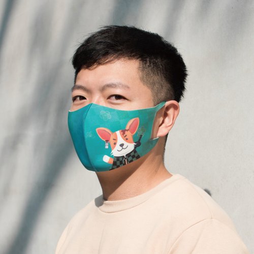 Prodigy 波特鉅 犬系列-琉璃綠─3D立體透氣抗菌口罩2入