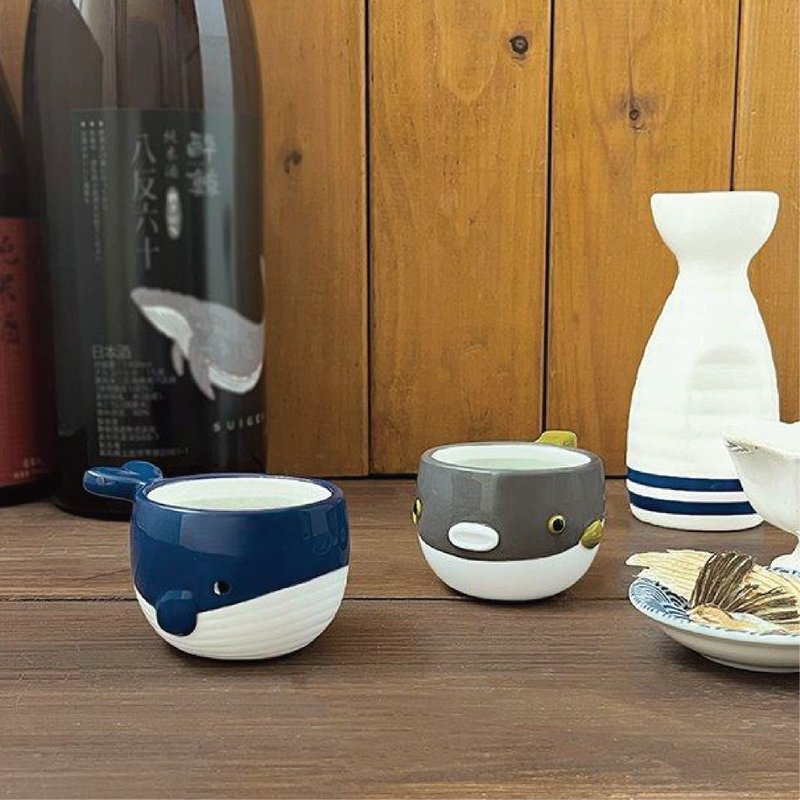 日本Decole 餐具 - 鯨魚小酒杯 - 酒杯/酒器 - 陶 