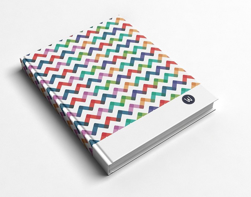 Rococo strawberry WELKIN hand-created handmade notebook/handbook-colorful geometric waves - Notebooks & Journals - Paper 