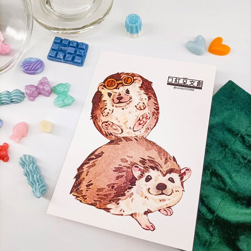 KR474_口紅堂明信片_刺蝟7_candy1313588 postcard - 卡片/明信片 - 紙 多色