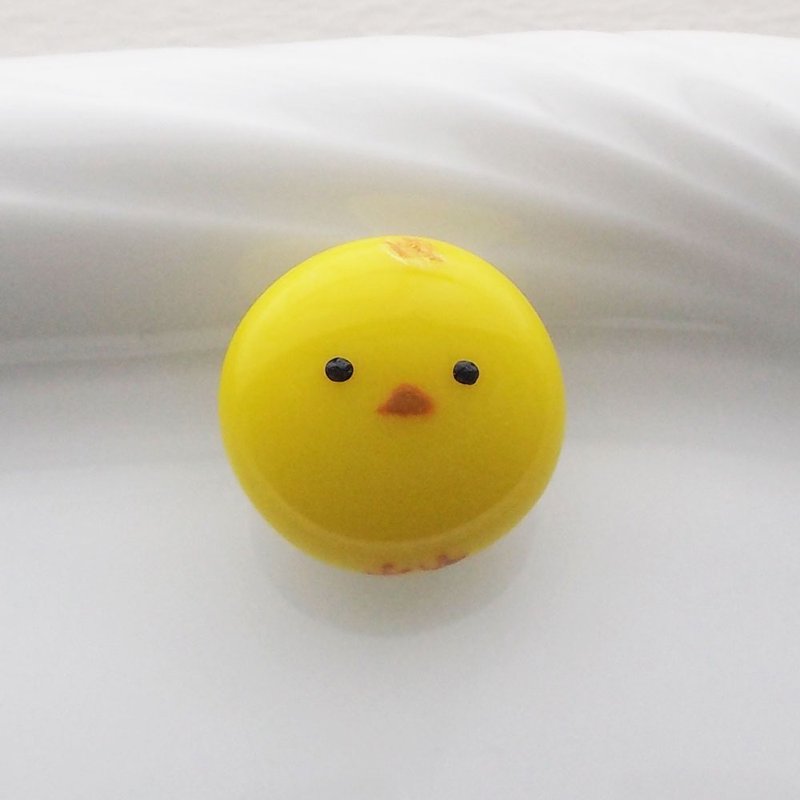 ヒヨコのガラス帯留め　ヘアゴム - 其他 - 玻璃 黃色