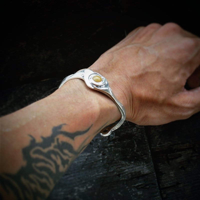 Swirl bracelet simple version swimrl cuff bracelet concise type - Bracelets - Silver Silver
