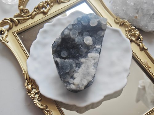 zen crystal jewelry 礦石水晶 天然印度砂糖魚眼石|可放手串|養晶除棉|可當擺設