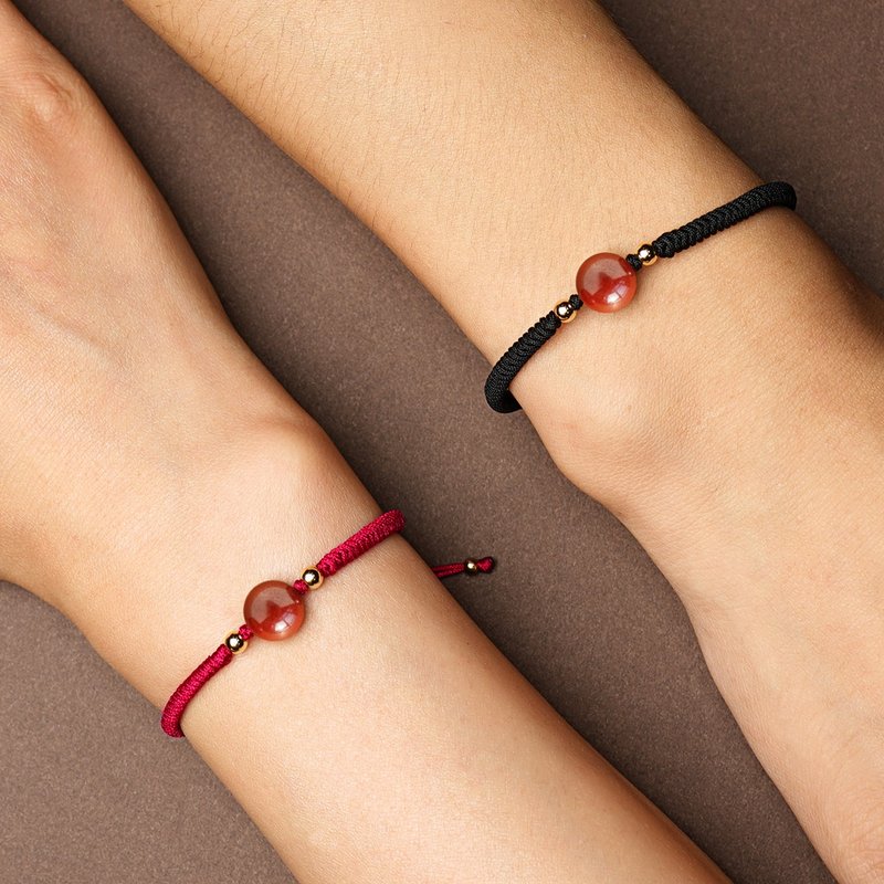 Hua Tai Sui emperor cinnabar couple hand rope not in time Tibetan style Nine Vehicles Vajra Knot to ward off evil and good luck for men and women in the year of life - Bracelets - Other Materials 