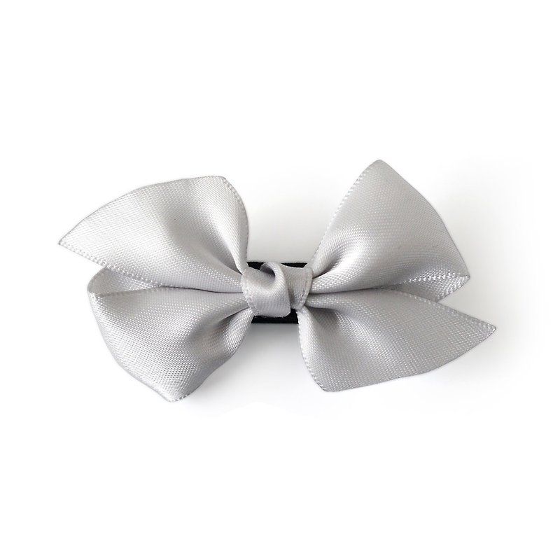 米国ジョリソフィー銀リボン弓のヘアピンJSHCSGRB0 - ヘアアクセサリー - シルク・絹 