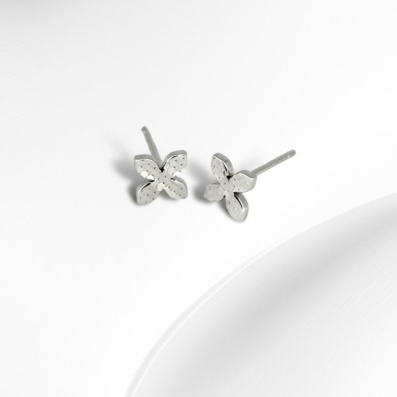 925 sterling silver| Diamond flower_earrings - Earrings & Clip-ons - Precious Metals 