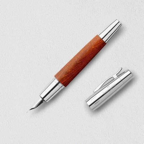 文聚 【Faber-Castell】E-MOTION 梨木鋼筆-EF尖 褐色 免費刻字
