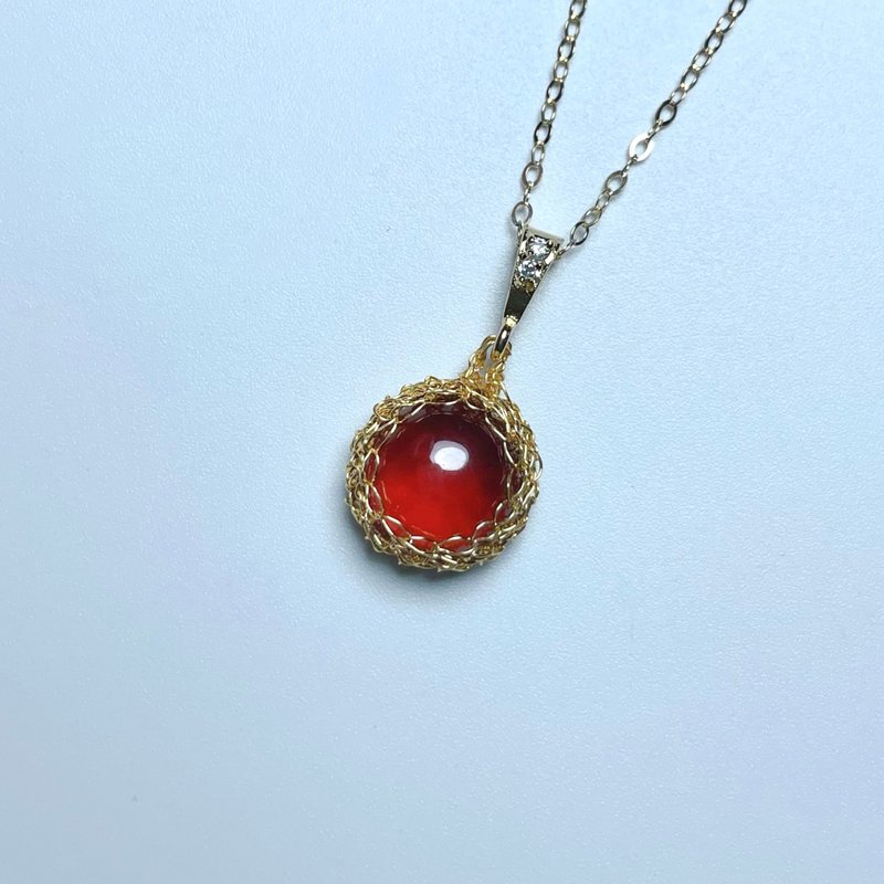 Garnet necklace pendant january birthstone - Necklaces - Semi-Precious Stones 