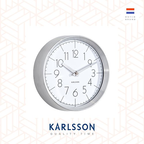 Ur Lifestyle Karlsson, Wall clock Convex glass white 凸玻璃鋁框掛鐘(白)