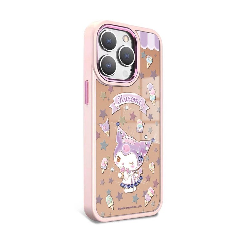 三麗鷗 iPhone 15 14系列軍規防摔合金框鏡面手機殼-酷洛米霜淇淋 - 手機殼/手機套 - 其他材質 多色