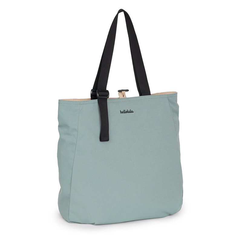 JONNA (Eco Edition) Double-sided Versatile Tote (Pale Teal / Clay Khaki) - กระเป๋าถือ - เส้นใยสังเคราะห์ สีกากี