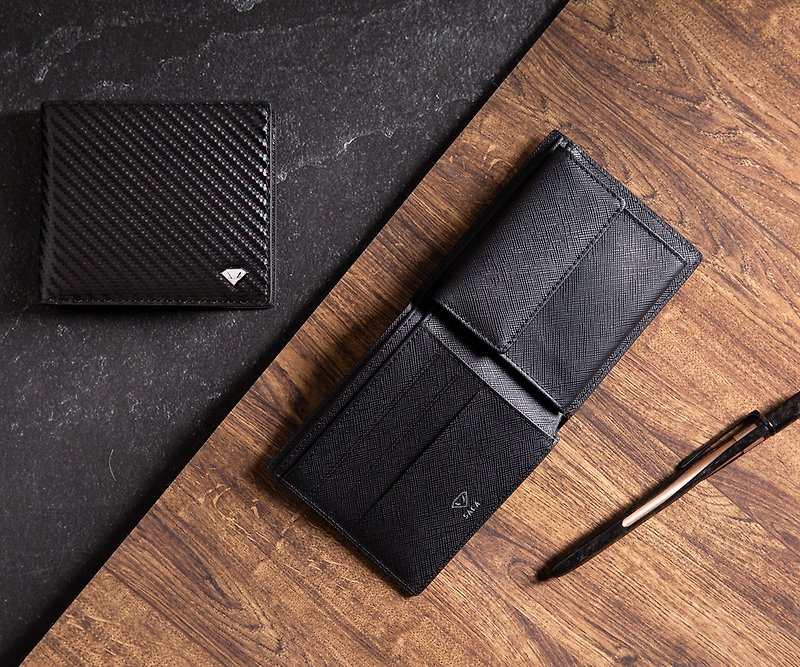 Classic X coin wallet - Wallets - Genuine Leather Black