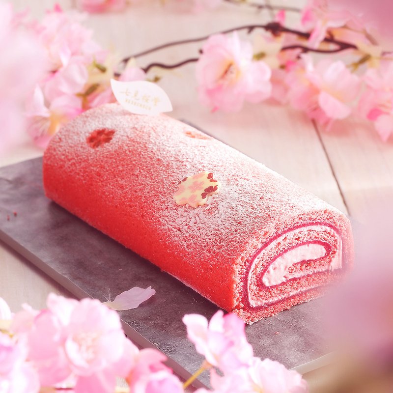 [Old Store] [Nanami Sakurado] Spring Sakura Cake Roll-Long - Cake & Desserts - Fresh Ingredients Pink