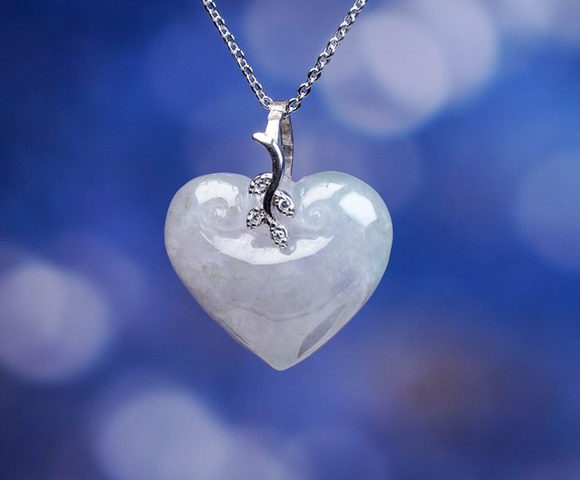 氷紫翡翠如意愛ペンダント | 天然ビルマ翡翠 翡翠 A品 | ギフト対応